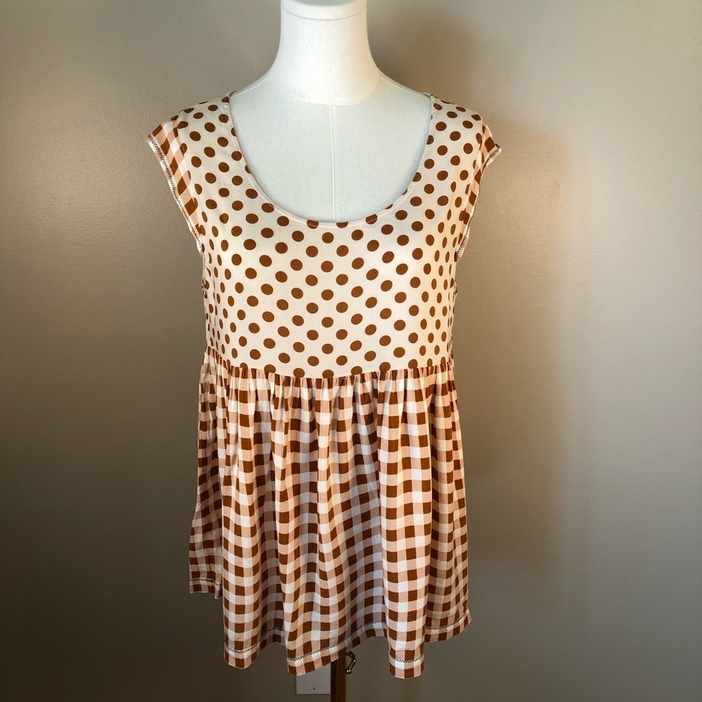 Matilda Jane Scoop Neck Orange Peplum Cap Sleeve Top Size M